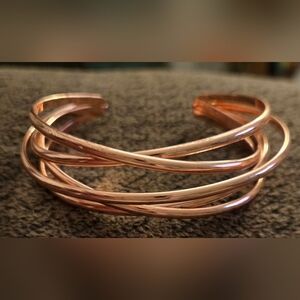 Rose Gold Criss Cross Cuff Bracelet